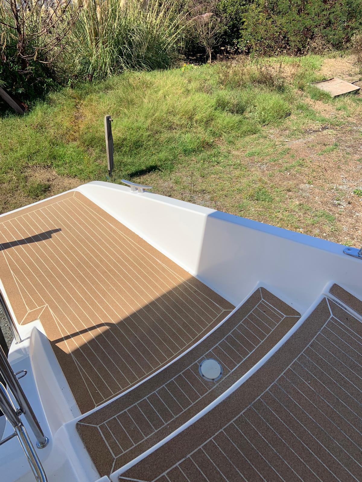 Swim platform steps with new decking